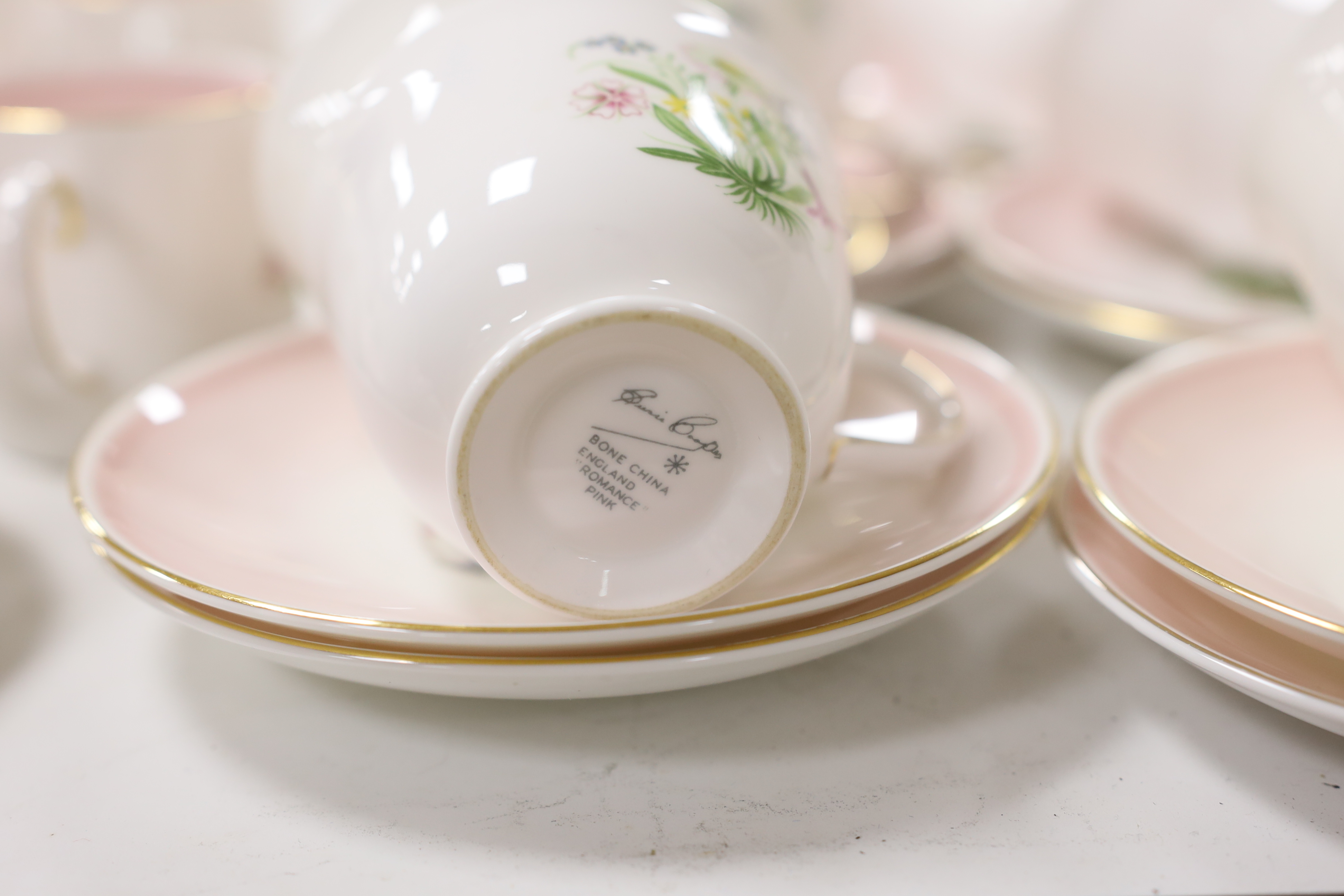 A Susie Cooper floral printed part tea and coffee set